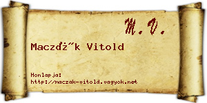 Maczák Vitold névjegykártya